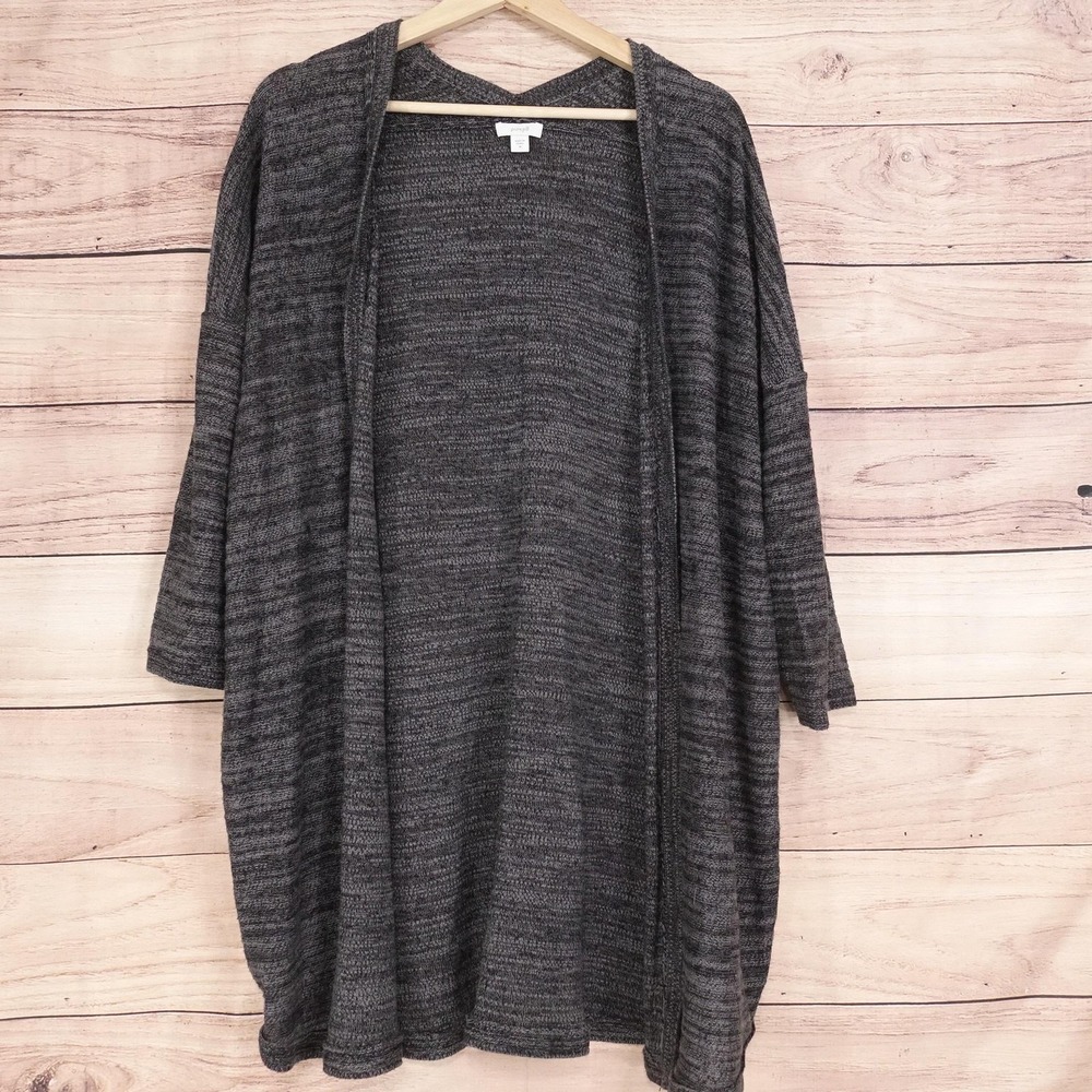 Pure Jill Cardigan Sweater J Jill Womens M Gray Open Front Dolman Sleeve